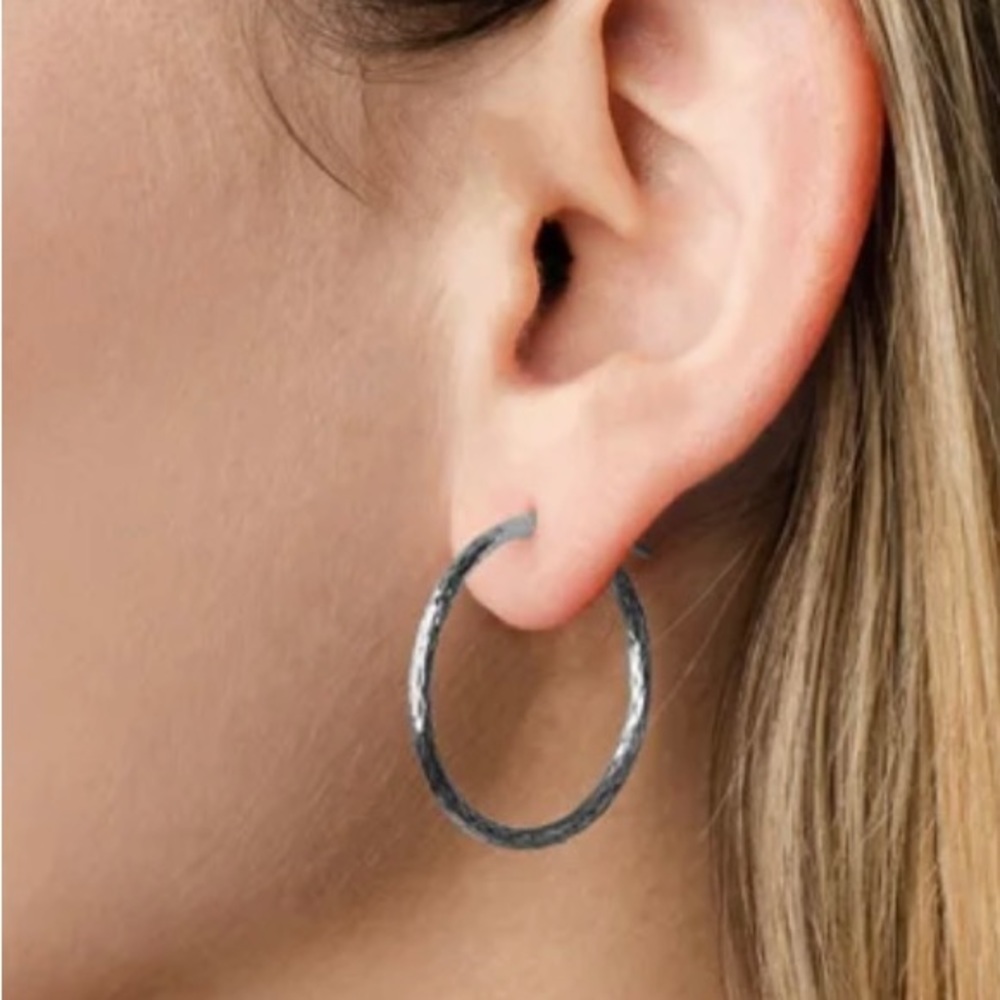 Fine Italian Diamond Cut Hoop Earrings In Sterling Silver,1 inch RETAIL @US$280
